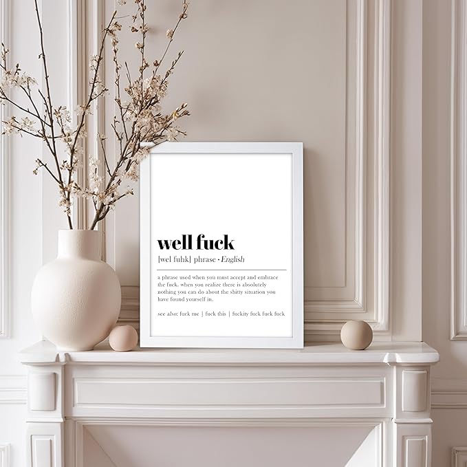 Poster Master Definition Print - Typography Poster - Dictionary Art - Minimal Gift for Men & Women - Funny Wall Decor for Dorm, Bedroom or Living Room - 8x10 White Framed
