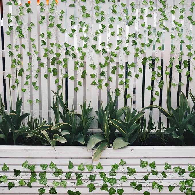 ARTKAIKE Fake Vines for Room Decor Aesthetic Artificial Plant Ivy Leaves Hanging Greenery Garlands for Home Bedroom Wall Wedding Party Decor (336FT 48PCS Vines)
