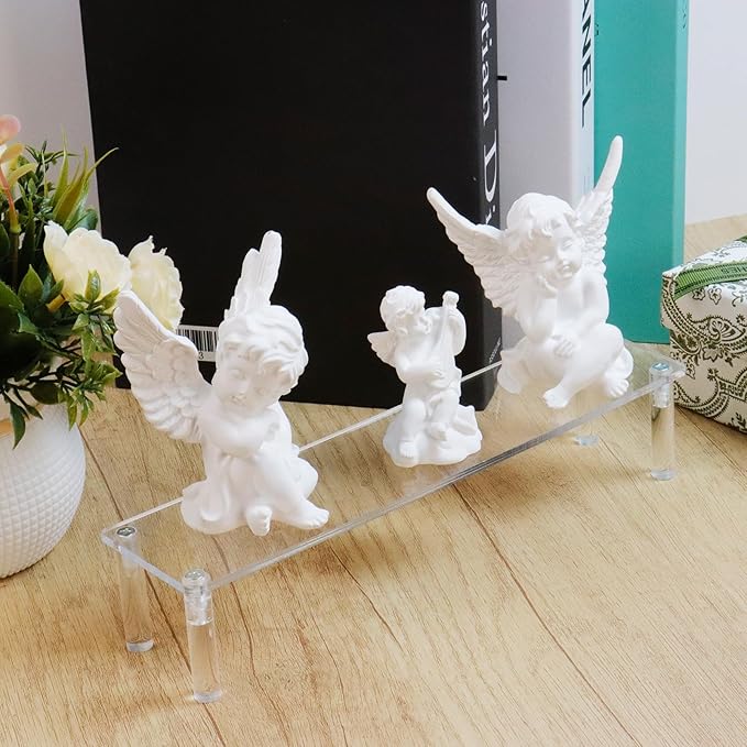 T Tulead Acrylic Riser Clear Display Risers Stand Tabletop Display Risers Rectangular Organizer Shelf 1 Tier for Perfume Jewelry Cupcake