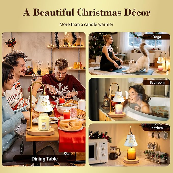 Banbanda Candle Warmer Lamp with Timer :Mothers Day Gifts, Christmas Decorations Indoor, Birthday Gifts for Women Mom, Warming Gifts for Office, Dorm, Apartment & New Home Decor