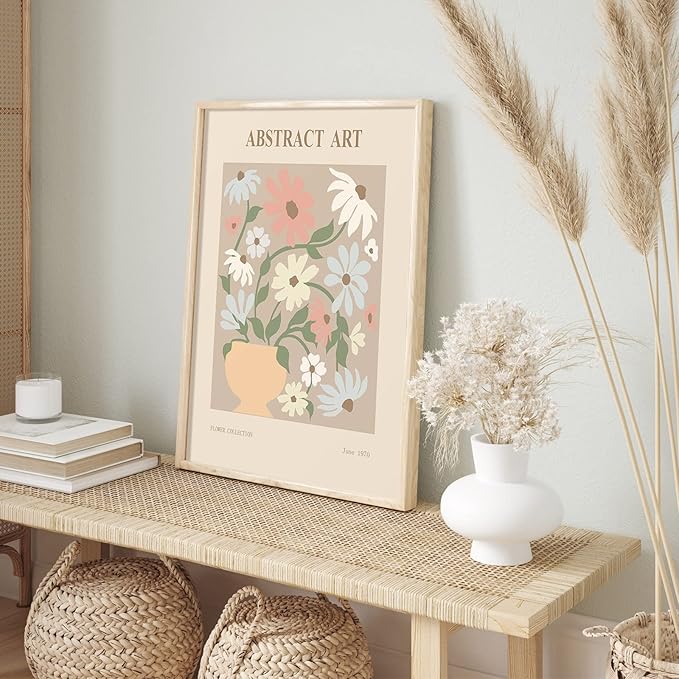 Habseligkeit Danish Pastel Wall Art Prints, Flower Market Retro Posters, Vintage Floral Art Prints, Cute Matisse Room Decor Aesthetic for Bedroom Wall Decor(8x10inch, Unframed