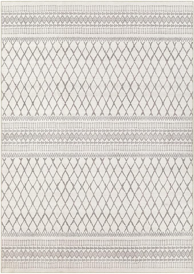 cotiled 5x8 Area Rug Living Room: Washable Boho Rugs with Non Slip Backing Large Soft Indoor Stain Resistant Carpet for Bedroom Farmhouse Dining Room Lightweight Home Decor Beige/Gray