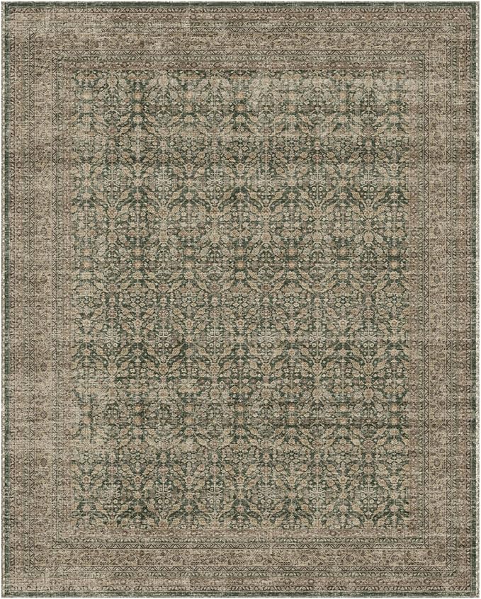 palohom 10x12 Area Rugs for Living Room: Large Area Rug Washable Stain Resistant Non Slip Distressed Vintage Rug Low Pile Faux Wool Soft Rug for Bedroom Farmhouse Dining Room Nursery Kids Playroom