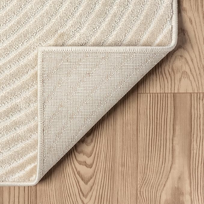 Abani Neutral Beige Area Rug | 9' x 12' Tan Geometric Carpet with Zen Circle Pattern | Rugs for Living Room, Bedroom, Office