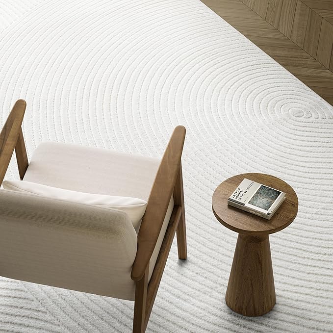 Abani Neutral Cream Area Rug 12' x 15' | White Luxury Zen Carpet | Minimalist Ivory Rugs for Bedroom, Living Room and Dining