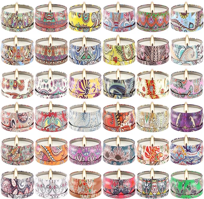 YOROXRG Scented Candles 36 Pack Soy Wax Travel Tin Jar Candles for Home 2.5 OZ Scented Candles for Mom for Christmas, Birthday, Thanksgiving, Mother's Day