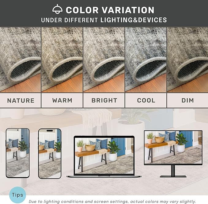 Modern Runner Rugs for Hallway 2x6, Medallion Abstract Runners for Kitchen Floor, Entryway, Washable Non Slip with Rubber Backing, Low Pile Stain Resistant Carpet (Taupe Brown)