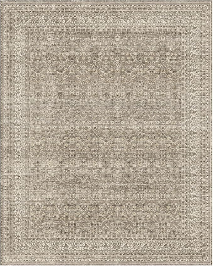 10x12 Area Rugs for Living Room: Large Rugs Washable Stain Resistant Non Slip Distressed Vintage Rug Low Pile Faux Wool Soft Carpet for Bedroom Farmhouse Dining Room Nursery Kids Playroom