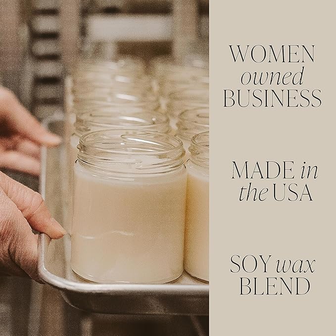 Sweet Water Decor, She Believed She Could So She Did, Tropical Fruit, Orange, Mountain Air, and Island Scented Soy Wax Candle for Home | 9oz Clear Jar, 40 Hour Burn Time, Made in the USA