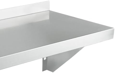 Empura 18" x 72" Stainless Steel Wall Mount Shelf with Backsplash | Commercial Floating Hanging Storage Organizer for Kitchen Laundry Utility | 72"W x 18"D x 15.75"H, 450 lb Capacity, 16 Gauge, NSF