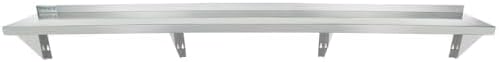Empura 12" x 84" Stainless Steel Wall Mount Shelf with Backsplash | Commercial Floating Hanging Storage Organizer for Kitchen Laundry Utility Room | 84"W x 12"D x 13"H, 340 lb Capacity, 18 Gauge, NSF