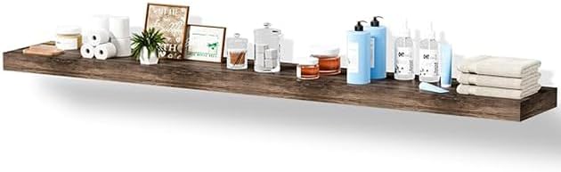 Floating Shelves for Wall, Bathroom Shelves Over Toilet, Wall Shelves & Book Shelf for Room, Hanging Shelf, Modern Wooden Mounted Floating Shelves, 48x7x1.5 in (Smoke Gray, Set of 1)