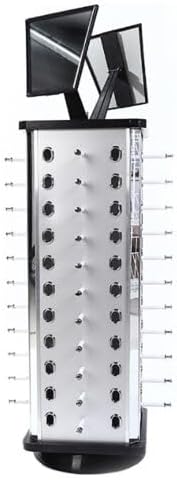 44Pcs Eyeglasses Holder Sunglasses Stand Display Rack 360°Rotating Spinning Storage Glasses Sunglass Shelf With Mirror Carousel Racks Eyewear Eyeglass For Home Or Shop Organizer Store Countertop