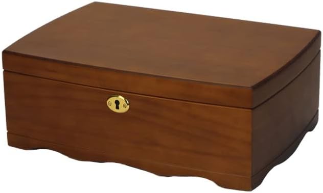 Makeup Organizers Wooden Jewelry Box Retro Double-Layer Jewelry Box Storage Box Ring Earrings Necklace Bracelet Watch Storage Box 11.81 Inches Jewelry Case