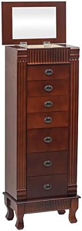 Business Gifts - 37.5 x 23 x 98)cm (L x W x H）MDF 7 drawers Fantastic Jewelry Armoire Cabinet Jewelry Cabinet Armoire Cambered Front Storage Chest Stand Organizer ewelry Armoire Cabinet Makeup Mirror