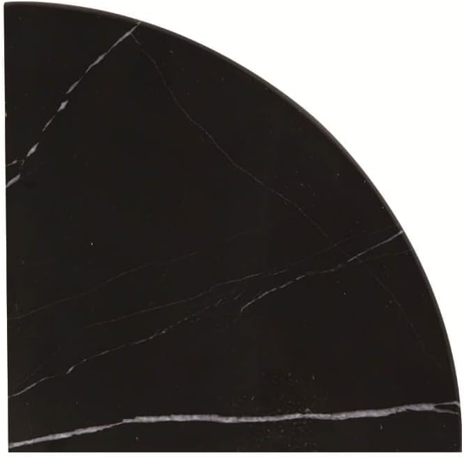 Black Marble Corner Shower Shelf, 9 Inch Carrara White Marble Corner Shelf for Bathroom Shower Decor, Wall Mounted, Polished, 1 Pcs