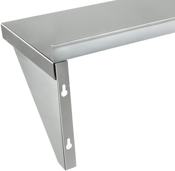 Empura 18" x 72" Stainless Steel Wall Mount Shelf with Backsplash | Commercial Floating Hanging Storage Organizer for Kitchen Laundry Utility | 72"W x 18"D x 15.75"H, 450 lb Capacity, 16 Gauge, NSF