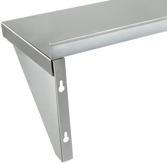 Empura 12" x 36" Stainless Steel Wall Mount Shelf with Backsplash | Commercial Floating Hanging Storage Organizer for Kitchen Laundry Utility Room | 36"W x 12"D x 13"H, 230 lb Capacity, 18 Gauge, NSF