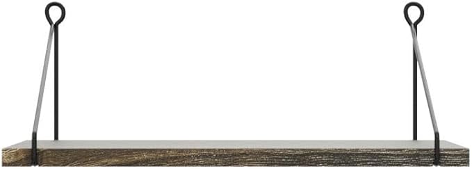Afuly 12 Inch Deep Floating Shelves for Wall, Rustic Farmhouse Wall Mounted Hanging Shelf Large Wood Organizers Bookshelf, Set of 2