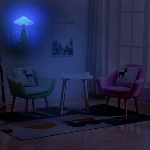 AUSAYE 2Pack Sensor LED Night Light Plug in Lamp Mushroom Nightlight Cute Night Lights for Adults Kids Bedroom, Bathroom,Toilet,Hallway,Stairs,Kitchen Blue
