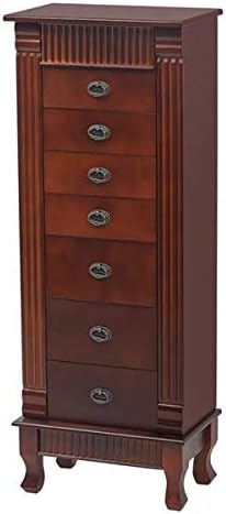 Business Gifts - 37.5 x 23 x 98)cm (L x W x H）MDF 7 drawers Fantastic Jewelry Armoire Cabinet Jewelry Cabinet Armoire Cambered Front Storage Chest Stand Organizer ewelry Armoire Cabinet Makeup Mirror