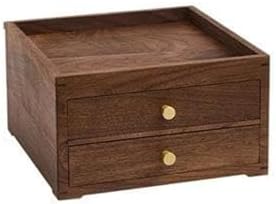 Black Walnut Jewelry Box - Solid Wood Organizer for Rings, Office Desktop Storage for Tea Cakes & Cosmetics - Elegant Gift for Women
