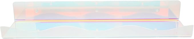 Ipetboom Colorful Iridescent Acrylic Wall Shelf for Perfume and Nail Polish Storage, Floating Makeup Organizer Rack for Bedroom and Bathroom Display