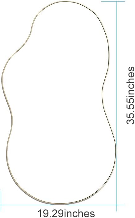 Itrue 20x36 Inch Gold Framed Irregular Tempered Glass Wall Mirror, Asymmetrical Vanity Mirror for Bathroom, Bedroom, Entryway