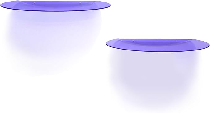 SetGame 2-Pack Acrylic Small Wall Shelves Wall Decor Wall Mounted, 12" Floating Wall Ledge Shelf, Acrylic Shelves for for Action Figures Display, Room Décor, Space Saving, Items Organizer,Purple