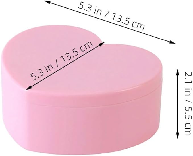 PartyKindom 2pcs Jewelry Box Heart Shaped Double Layer Organizer with Makeup Mirror Portable Pink Jewelry Travel Case for Earrings Rings Necklaces Bracelets