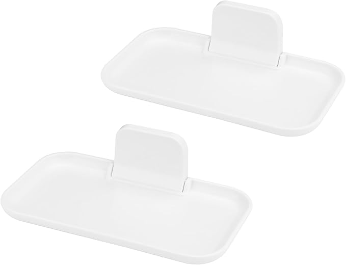 2 Pack Foldable Bedside Shelf Wall Mount, Adhesive Floating Shelves for Wall No Drilling, Glasses Watch Perfume Phone Holder Organizer for Bedroom Bathroom RV, Small