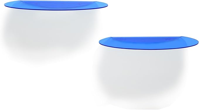 SetGame 2-Pack Acrylic Small Wall Shelves Wall Decor Wall Mounted, 12" Floating Wall Ledge Shelf, Acrylic Shelves for for Action Figures Display, Room Décor, Space Saving, Items Organizer,Blue