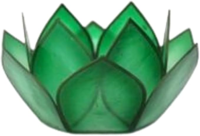 Om Gallery Capiz Shell Lotus Flower Decor Tealight Candle Holder for Serene Ambiance -Decorative Natural Shell Mini Candle Holders for Meditation, and Relaxation, Rain Forest