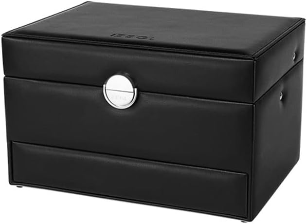 Makeup Organizers Jewelry Box Storage Box Three Drawer Type Jewelry Box Can Store Display Ring Bracelet Necklace Earrings Watch Jewelry Case (Color : Black)