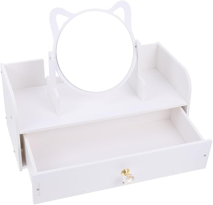 Cosmetic Organizer Countertop Makeup Storage Organizer Elegant Makeup Mirror