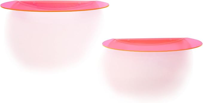 SetGame 2-Pack Acrylic Small Wall Shelves Wall Decor Wall Mounted, 12" Floating Wall Ledge Shelf, Acrylic Shelves for for Action Figures Display, Room Décor, Space Saving, Items Organizer,Pink
