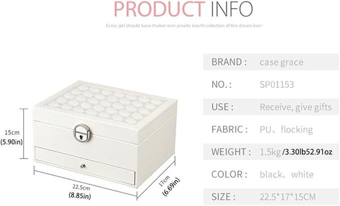 Makeup Organizers Multilayer Jewelry Box Storage Box PU Leather Storage Box Watch Earring Necklace Ring Jewelry Box 8.85 Inches Jewelry Case