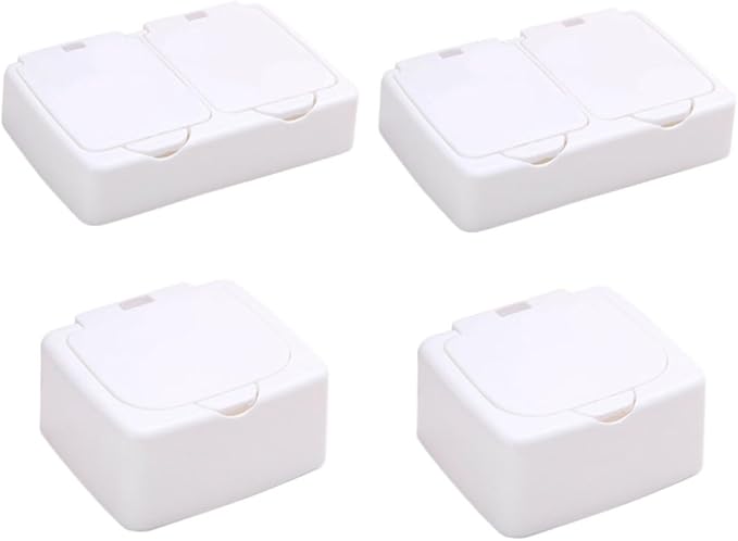 Lurrose 4pcs Simple Desktop Storage Box Diy Press Type Organizer for Jewelry Stationery and Makeup Small Bins for Students and Home Office Use