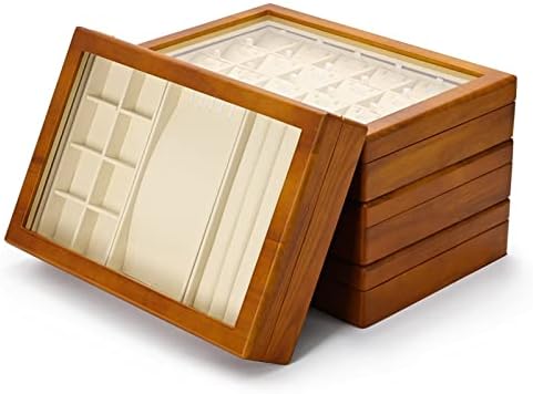 Makeup Organizers Multifunctional Jewelry Box Wooden Jewelry Storage Box Ring Display Tray Bracelet Storage Box Jewelry Case (Color : B1)