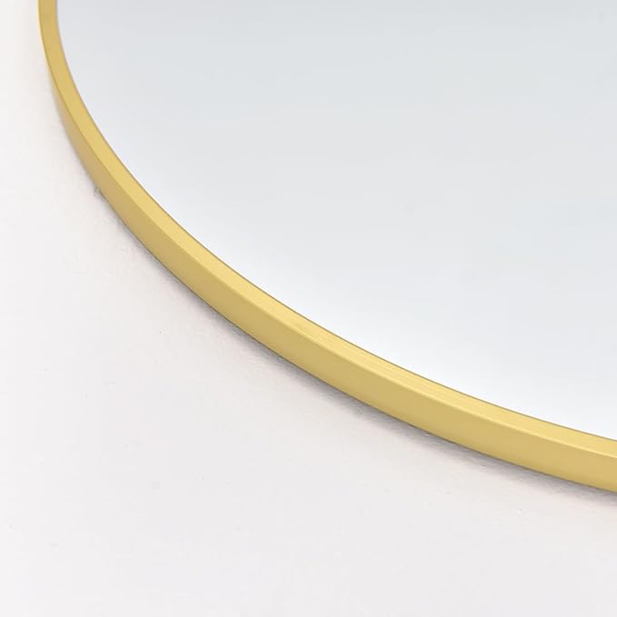 NEARBYSD Arched Full Length Mirror77 x38 Full Body Floor Mirror Standing Hanging or Leaning Wall, Arch Wall Mirror with Stand Aluminum Alloy Frame for Bedroom Cloakroom Gold