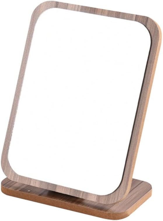 Folding Vanity Makeup Mirror with Stand - Portable Wooden Desktop Mirror for Bathroom & Tabletop - Stylish, Space-Saving Makeup Organizer