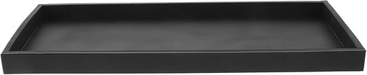 Healifty Silicone Storage Tray Large Black Decorative Vanity Tray for Bathroom Kitchen Countertop Jewelry and Makeup Organizer