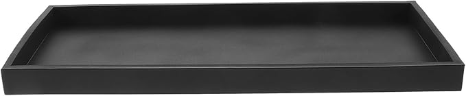 Beavorty Silicone Storage Tray Large Black, Non-Slip Decorative Vanity Organizer for Bathroom Countertop, Kitchen Sink Soap Holder and Jewelry Makeup Holder