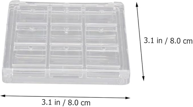 9pcs Transparent Eyeshadow Sub Package Box for Makeup Empty Lipstick and Blush Case Portable Cosmetic Organizer for Travel and Daily Use