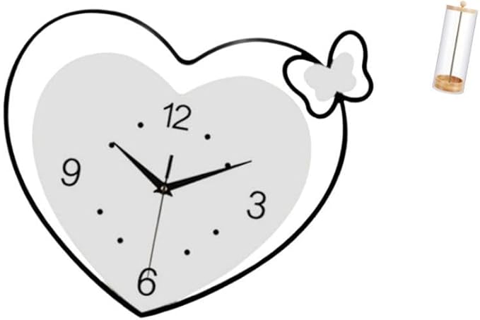 Baoblaze Acrylic Wall Clock and Straw Organizer Creative Design for Study Room Cafe Office Makeup Brushes Bar Counter Home Decor