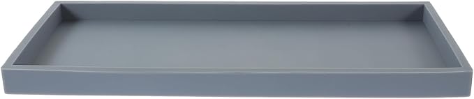 PRETYZOOM Silicone Vanity Tray Large Gray Bathroom Storage Organizer for Makeup Perfume Jewelry Decorative Tray for Kitchen and Living Room Countertop