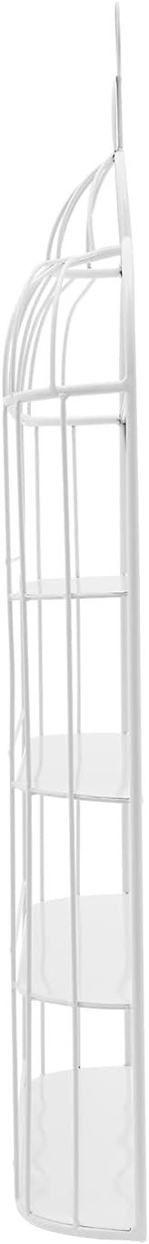 4-Tier Nail Polish Wall Racks 20 * 37 Inch Hold Up to 200 Bottles Birdcage Iron Nail Polish Shelf Organizer Wall Mounted 4 Rows (White)