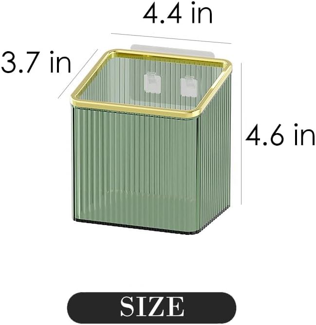 Drill-Free Stick-On Wall Shelves | Space-Saving Floating Organizer for Kitchen, Bathroom & Office | Plastic Storage Shelves for Makeup & Home Decor (Green_Gold)