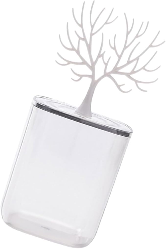 Acrylic Cotton Swab Box Lid Multifunctional Desktop Organizer for Makeup Pads and Jewelry Storage Dustproof and Sturdy for Bathroom and Vanity