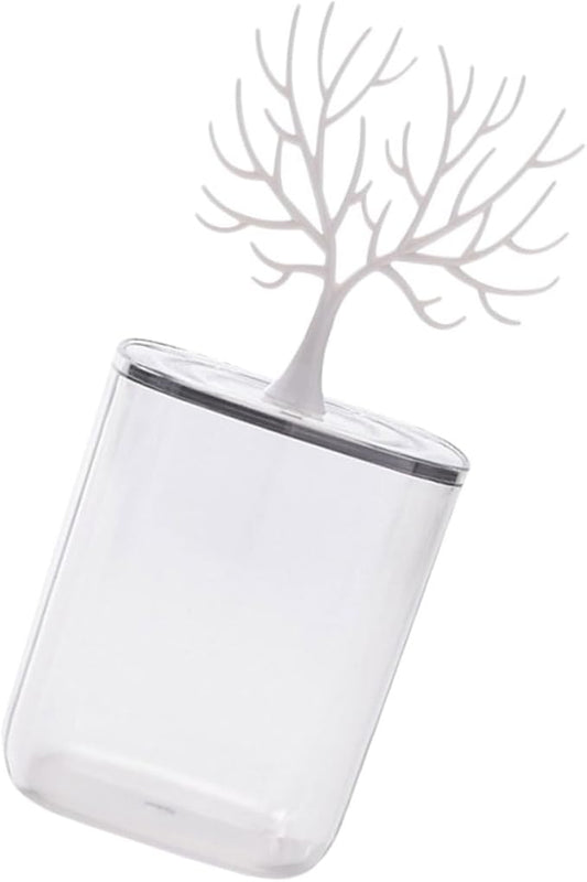 Acrylic Cotton Swab Box Lid Multifunctional Desktop Organizer for Makeup Pads and Jewelry Storage Dustproof and Sturdy for Bathroom and Vanity